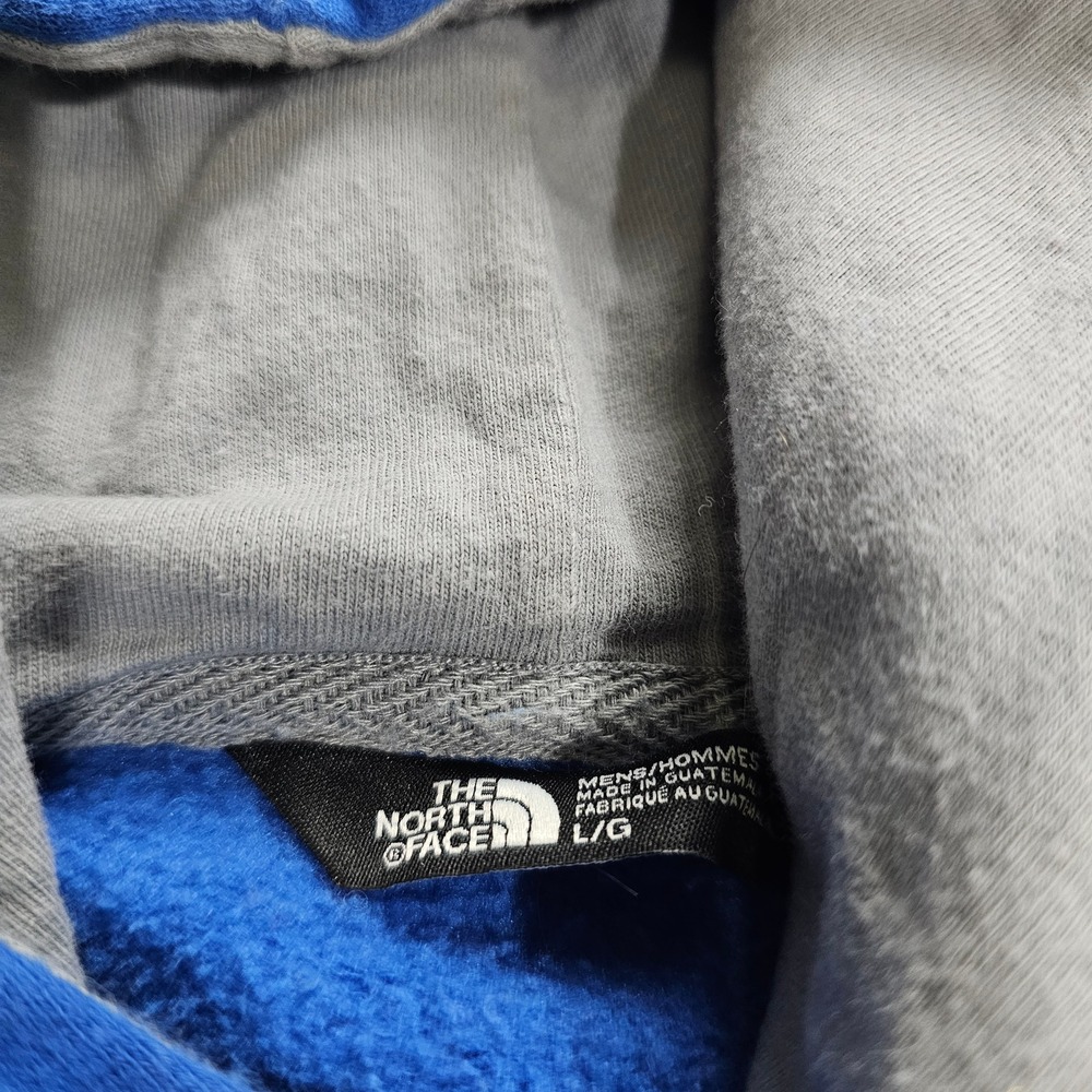 The North Face Mens Large Blue Graphic Logo Fleece Pullover Hoodie Gorpcore fade - Picture 3 of 8